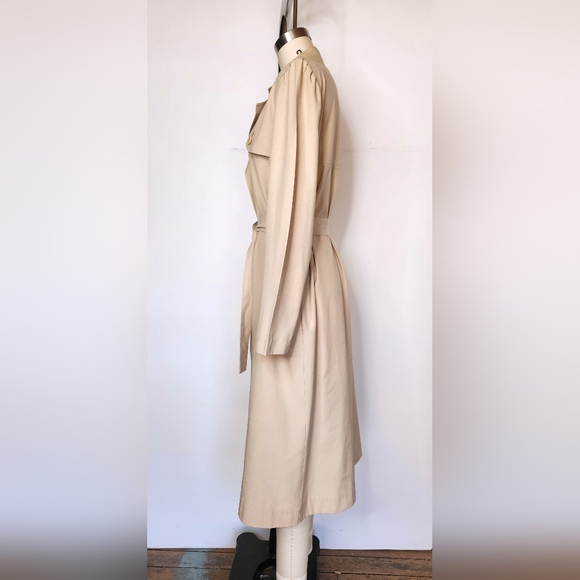 Vintage Trench Coat 70s by Julie Miller of California - Spy Coat - Beige XS S M - Picture 10 of 13